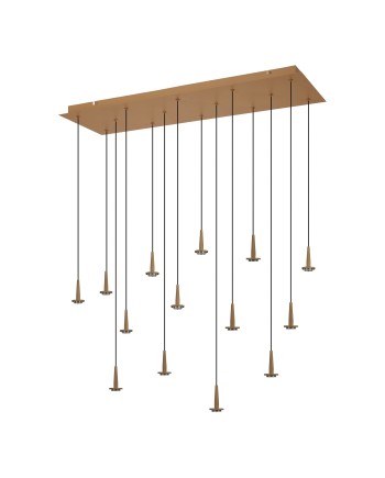 ANDRÓMEDA * Colgante Cuadrado 14xLED 5W 3000K W/T Cristal
